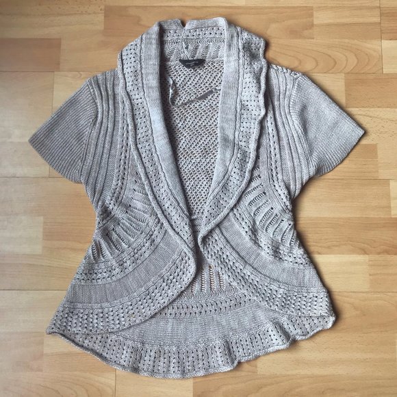 Short Sleeve Beige Sweater - Picture 1 of 4